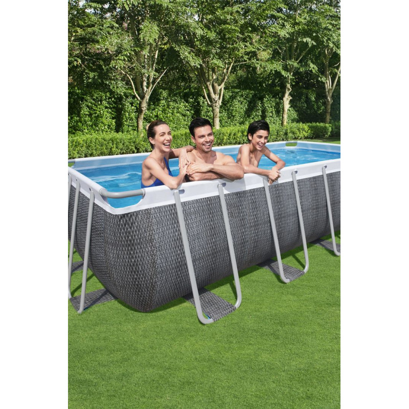 Rectangular Tubular Pool Bestway Power Steel Rectangular Tubular Pool 5,49x 2,74x ↕1,22m Gray ...