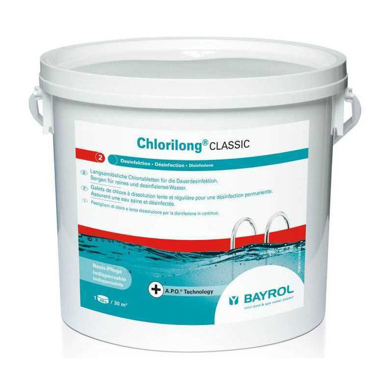 Chlore lent Chlorilong 2Classic Bayrol (anciennement Chlorilong 250) Chlore lent Chlorilong 2Classic Bayrol (anciennement Chlorilong 250)