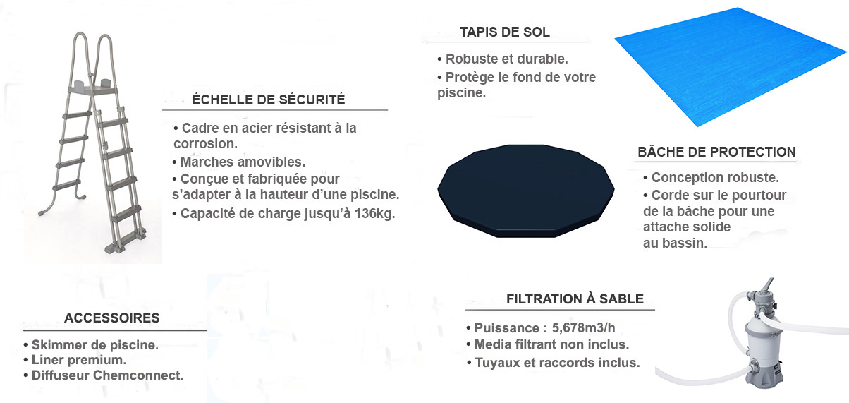 équipements piscine ovale 6.10 x 3.60 x 1.20m hydrium 2022