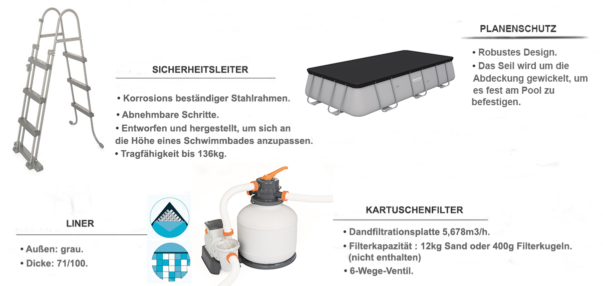 ausstattung enthalten 5,49 x 2,74 x 1,22m