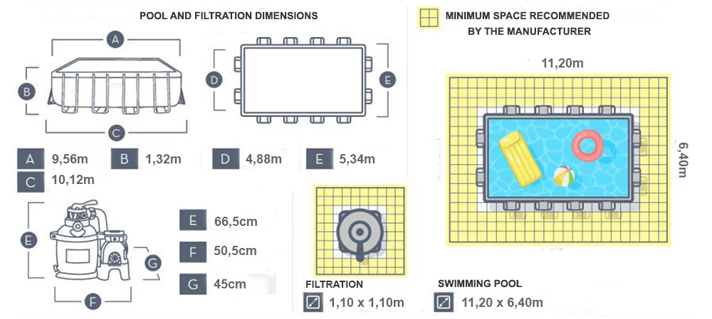 dimensions power steel tubular 9.56 x 4.88 x 1.32m