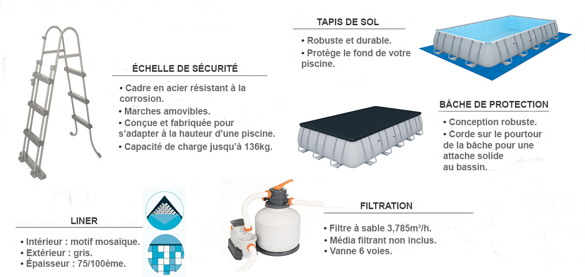 Bestway Power Steel Tubular Pool 488x 244x 122m C Piscine