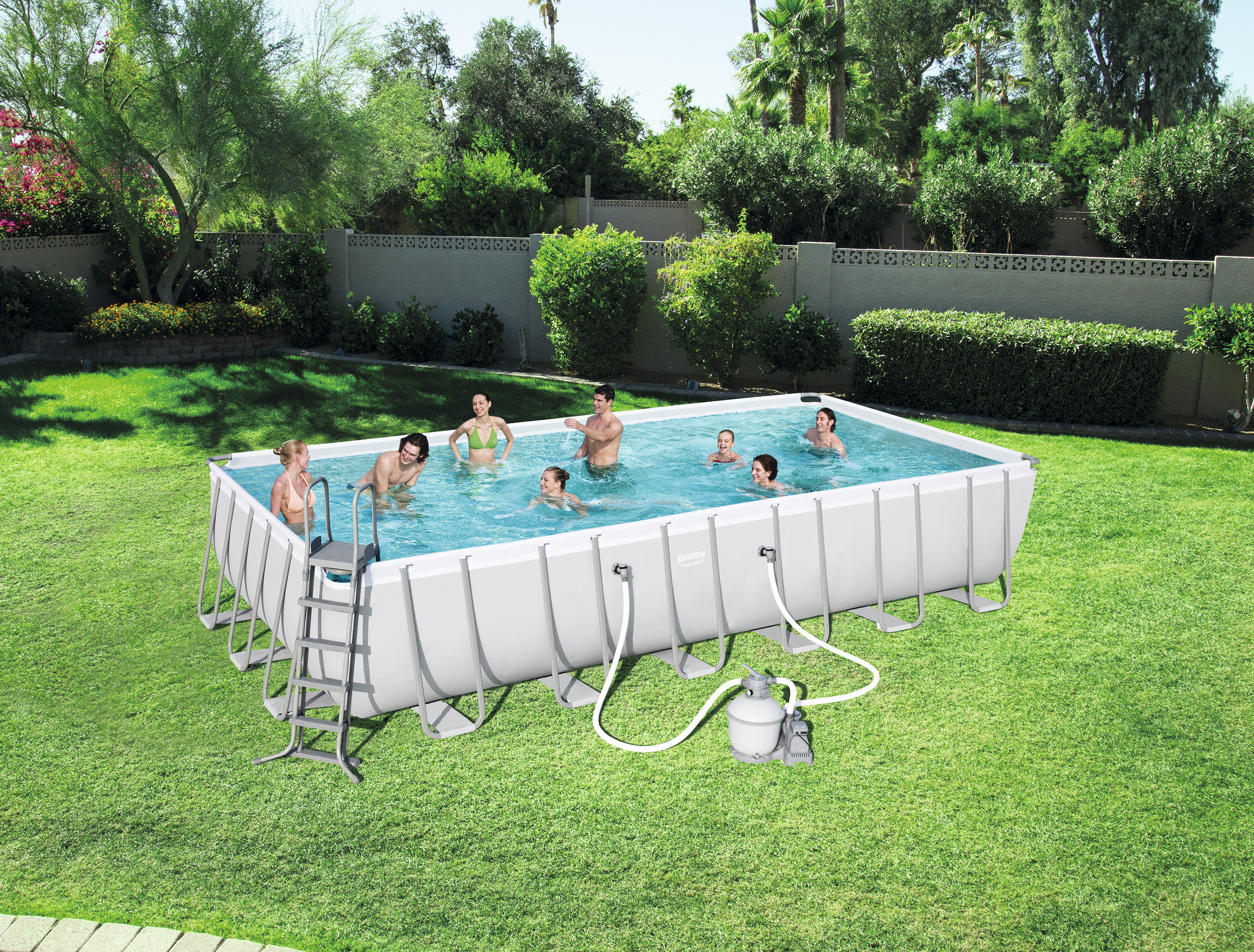 Piscine tubulaire INTEX Ultra XTR rectangulaire L. 7,32 x l. 3,66 x H. 1,32  m