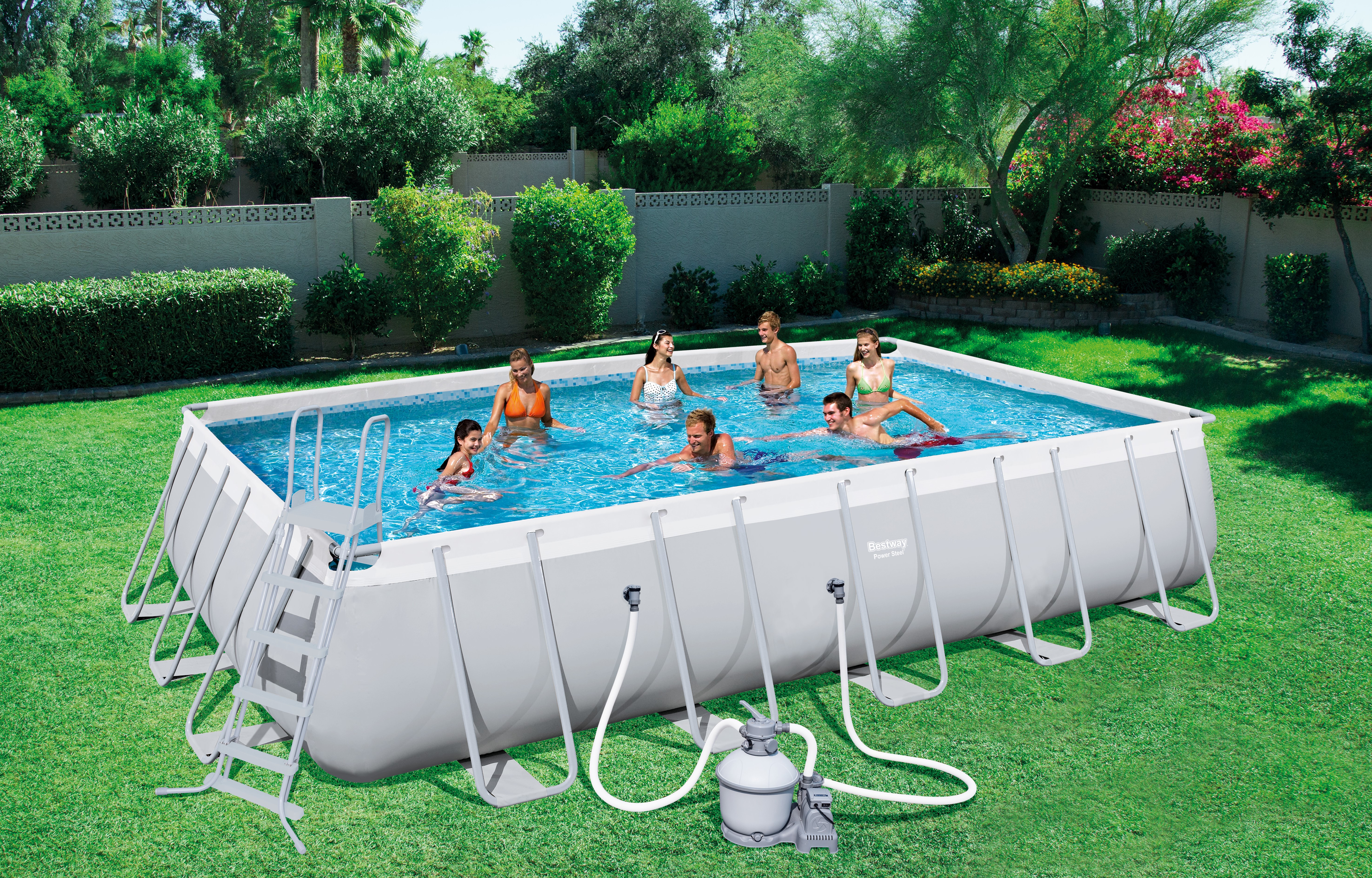 Piscine tubulaire Rectangulaire Bestway Power Steel 5,49x 2,74x