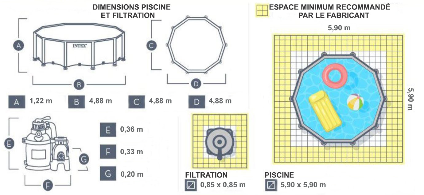 piscine ronde imitation rotin 488 x 122cm