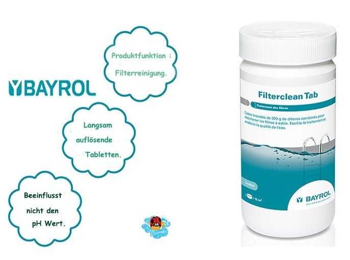 Filterclean tab, bayrol, filterreinigung