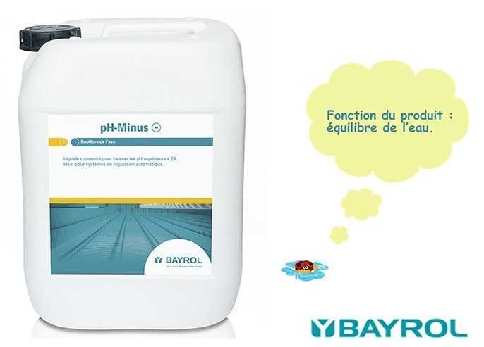 ph minus liquide bayrol, equilibre de l'eau, traitement chimique