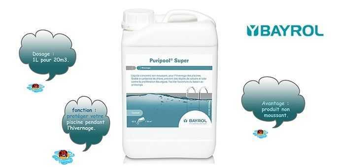 puripool bayrol, hivernage, produit non moussant