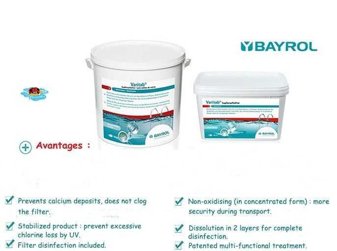 bayrol, varitab, prevents calcium deposits, does not clog the filter