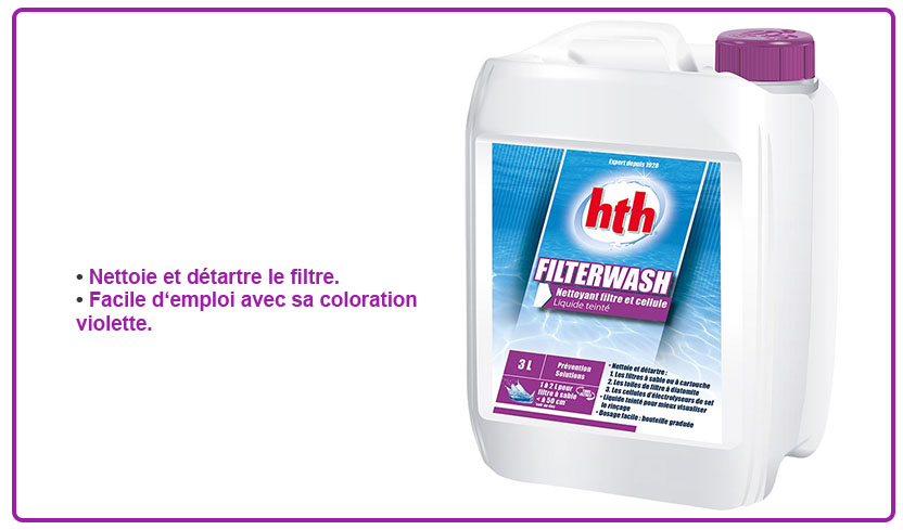 Nettoyant pour filtre à sable, à cartouches et à diatomées Filterwash - HTH