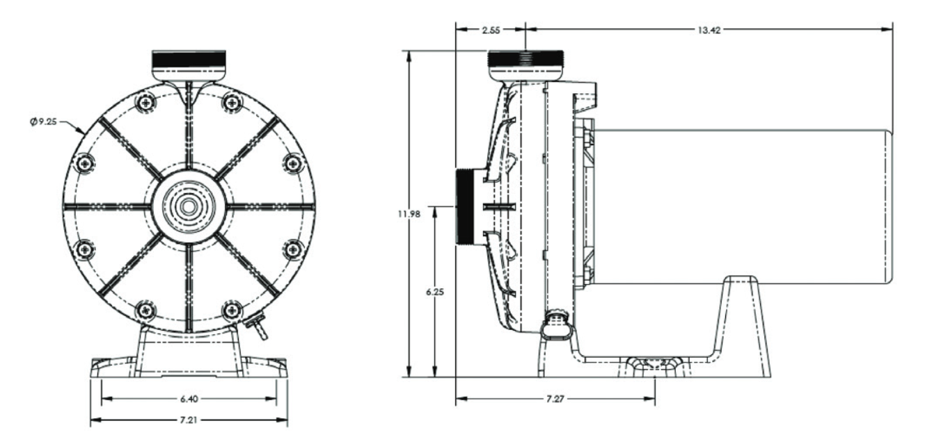 dimensions booster pump hayward