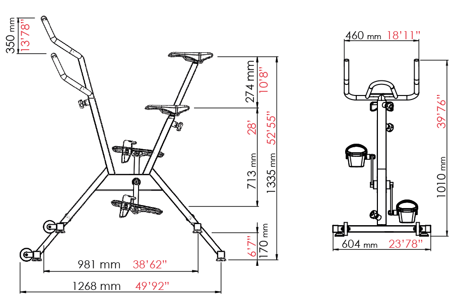 dimensions poolbike one