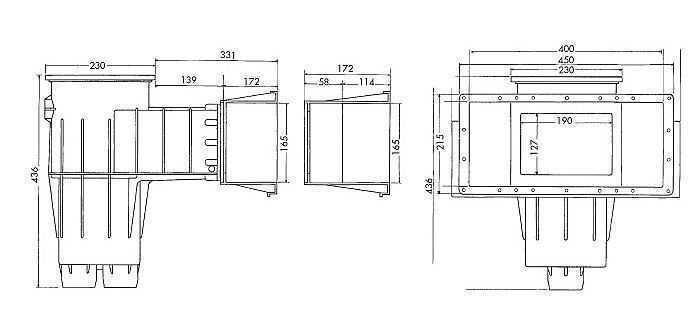 dimensions skimmer hayward premium, dimensions skimmer grande meurtrière