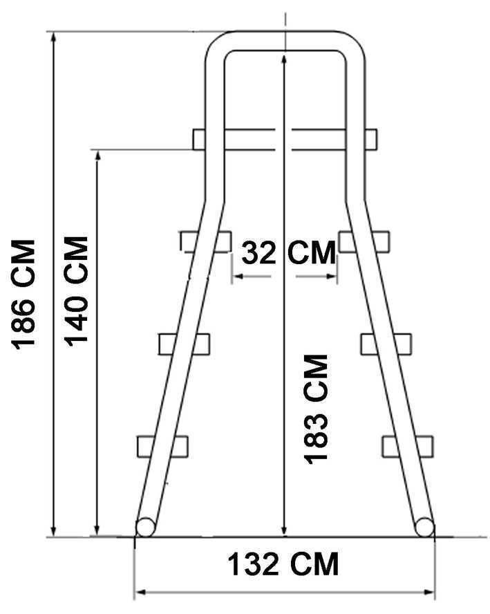 dimensions échelle pour piscine hors sol