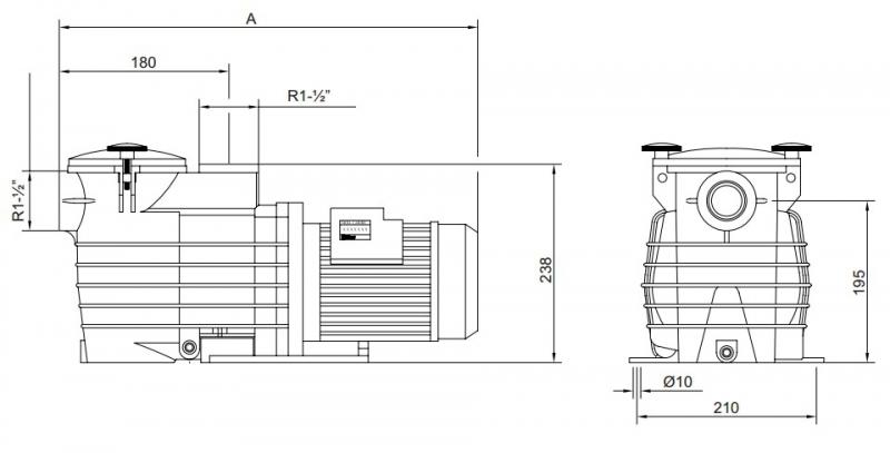 dimensions pompe ondina ok