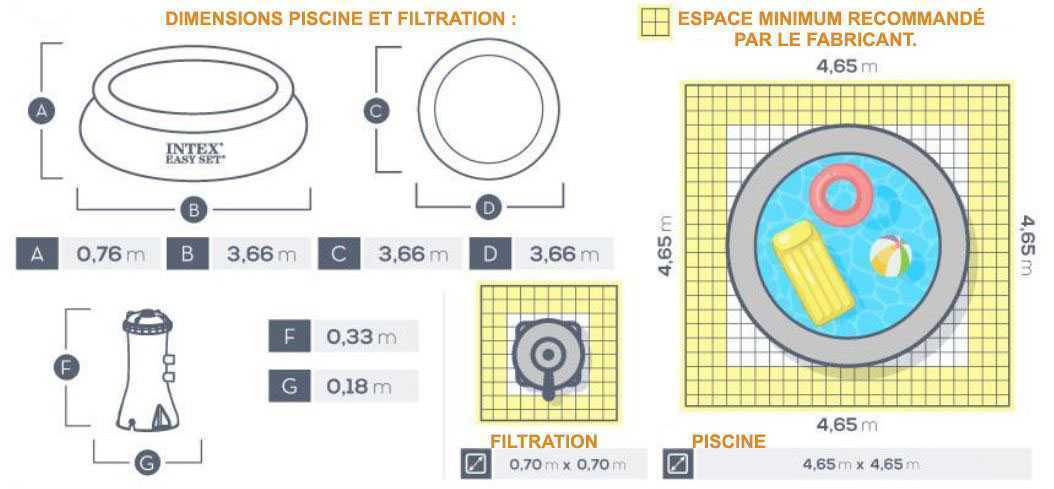 Piscine intex easy set 366 x 76m